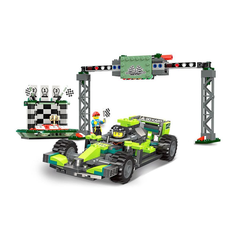 JIESTAR 55011 non  UNIVERSAL CITY TRUNG TÂM TRẢI NGHIỆM ĐUA XE bộ đồ chơi xếp lắp ráp ghép mô hình CITY GLOBAL Thành Phố 436 khối