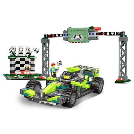 JIESTAR 55011 non  UNIVERSAL CITY TRUNG TÂM TRẢI NGHIỆM ĐUA XE bộ đồ chơi xếp lắp ráp ghép mô hình CITY GLOBAL Thành Phố 436 khối