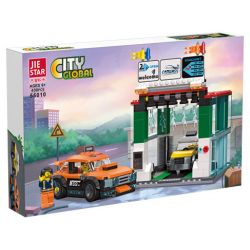 JIESTAR 55010 non  THÀNH PHỐ TOÀN CẦU RỬA XE bộ đồ chơi xếp lắp ráp ghép mô hình City CITY GLOBAL 430 khối