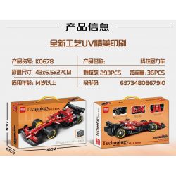 MINGDI LEIBAO K0678 0678 non  JAI ALAI RUSH XE CÔNG THỨC MÀU ĐỎ NGHỆ tỷ lệ 1:18 bộ đồ chơi xếp lắp ráp ghép mô hình  Kỹ Thuật Công Nghệ Cao Mô Hình Phương Tiện 293 khối