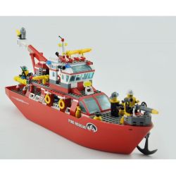 QMAN ENLIGHTEN KEEPPLEY 909 non  TÀU CỨU HỎA LỚN TRÊN BIỂN bộ đồ chơi xếp lắp ráp ghép mô hình City FIRE RESCUE MULTI-FUNCTION SHIP Thành Phố 359 khối