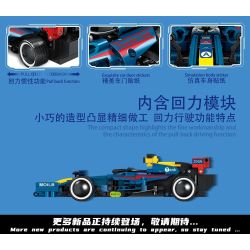 MINGDI LEIBAO K0677 0677 non  ĐUA XE KÉO LÙI CÔNG THỨC MÀU XANH LAM tỷ lệ 1:18 bộ đồ chơi xếp lắp ráp ghép mô hình  Kỹ Thuật Công Nghệ Cao Mô Hình Phương Tiện 293 khối