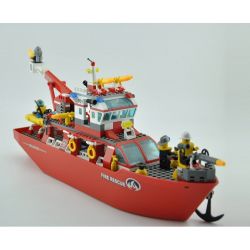 QMAN ENLIGHTEN KEEPPLEY 909 non  TÀU CỨU HỎA LỚN TRÊN BIỂN bộ đồ chơi xếp lắp ráp ghép mô hình City FIRE RESCUE MULTI-FUNCTION SHIP Thành Phố 359 khối