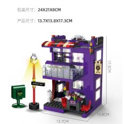 JIESTAR JJ9003 9003 non  QUÁN CÀ PHÊ HIỆP SĨ bộ đồ chơi xếp lắp ráp ghép mô hình Harry Potter MAGIC DIAGON PUB Chú Bé Phù Thủy 487 khối