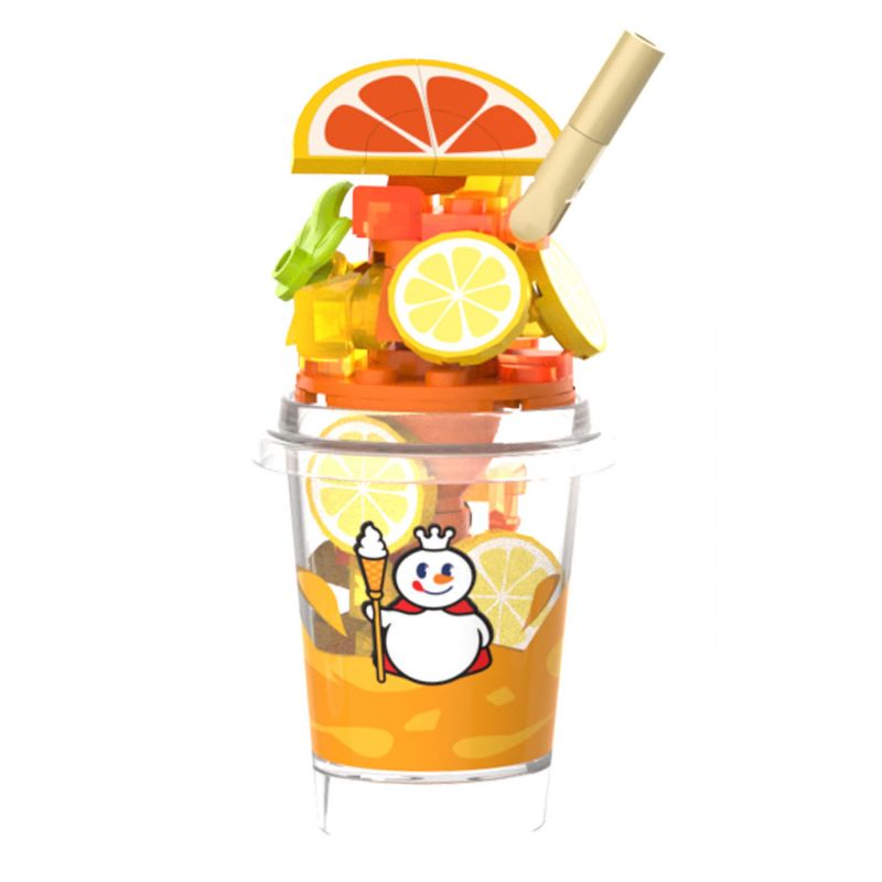 JAKI XWZB-23025 23025 XWZB23025 non  MIXUE BINGCHEN TRÀ CHANH NGỌT NGÀO bộ đồ chơi xếp lắp ráp ghép mô hình