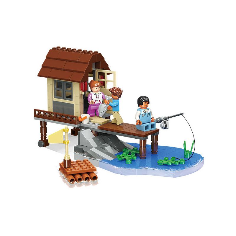 JIESTAR 20526 non  BỮA TIỆC CÂU CÁ NGÀY LỄ bộ đồ chơi xếp lắp ráp ghép mô hình City Thành Phố 257 khối