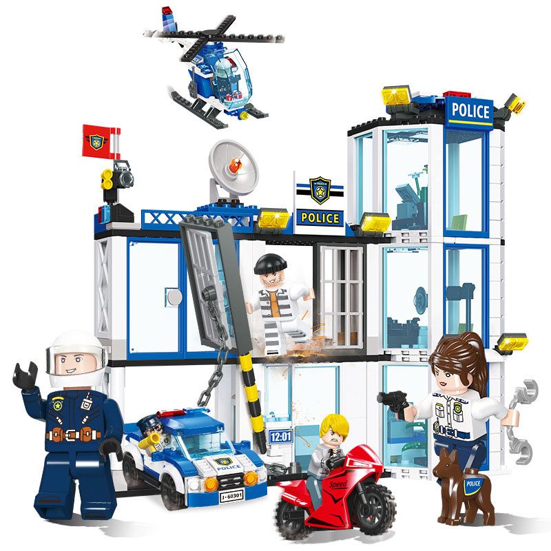 JIESTAR 50003 non  TRỤ SỞ CẢNH SÁT bộ đồ chơi xếp lắp ráp ghép mô hình City Thành Phố 592 khối