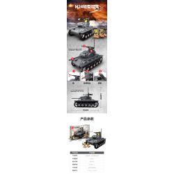 JIESTAR 23054 non  KINH ĐIỂN THẾ CHIẾN II XE TĂNG HẠNG NHẸ M24 bộ đồ chơi xếp lắp ráp ghép mô hình Military Army LIGHT TANK Quân Sự Bộ Đội 425 khối