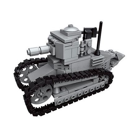 JIESTAR 23049 non  XE TĂNG HẠNG NHẸ RENAULT bộ đồ chơi xếp lắp ráp ghép mô hình Military Army LIGHT TANK Quân Sự Bộ Đội 228 khối