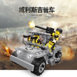 JIESTAR 23048 non  XE JEEP CỦA WILLY bộ đồ chơi xếp lắp ráp ghép mô hình Military Army VENETIAN JEEP Quân Sự Bộ Đội 172 khối