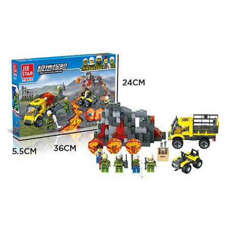 JIESTAR 20557 non  ĐỘI VẬN CHUYỂN KHO BÁU NÚI LỬA bộ đồ chơi xếp lắp ráp ghép mô hình City TREASURE Thành Phố 278 khối