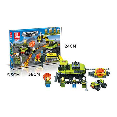 JIESTAR 20556 non  GIÀN KHOAN LEO NÚI LỬA bộ đồ chơi xếp lắp ráp ghép mô hình City VOLCANO CLIMBING Thành Phố 328 khối