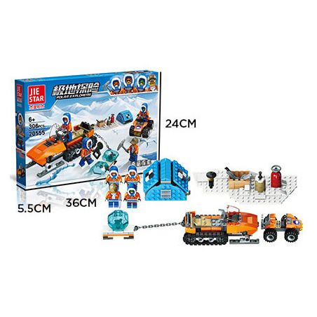 JIESTAR 20555 non  XE THÁM HIỂM TUYẾT bộ đồ chơi xếp lắp ráp ghép mô hình City SNOW DETECTION Thành Phố 306 khối