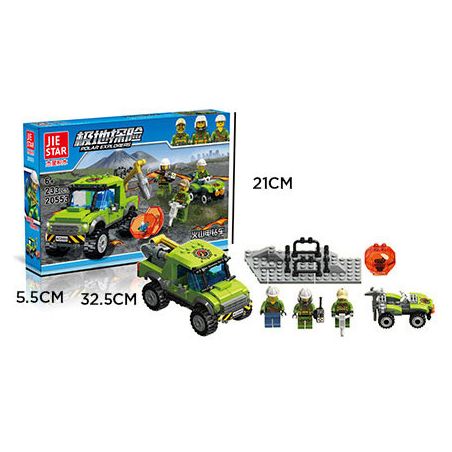 JIESTAR 20553 non  KHÁM PHÁ GIÀN KHOAN NÚI LỬA bộ đồ chơi xếp lắp ráp ghép mô hình City EXPLORING Thành Phố 233 khối