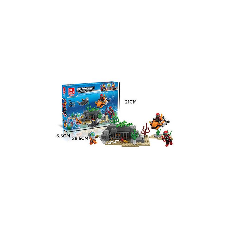 JIESTAR 20551 non  ĐỘI KHẢO SÁT BIỂN SÂU bộ đồ chơi xếp lắp ráp ghép mô hình City DEEP SEA Thành Phố 160 khối