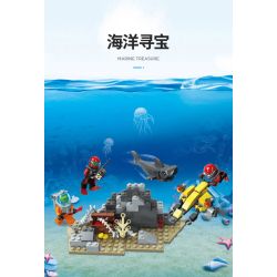 JIESTAR 20549 non  SĂN TÌM KHO BÁU ĐẠI DƯƠNG bộ đồ chơi xếp lắp ráp ghép mô hình City MARINE TREASURE Thành Phố 146 khối