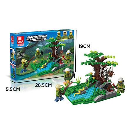 JIESTAR 20547 non  CUỘC PHIÊU LƯU TRONG RỪNG NHIỆT ĐỚI bộ đồ chơi xếp lắp ráp ghép mô hình City RAINFOREST Thành Phố 160 khối