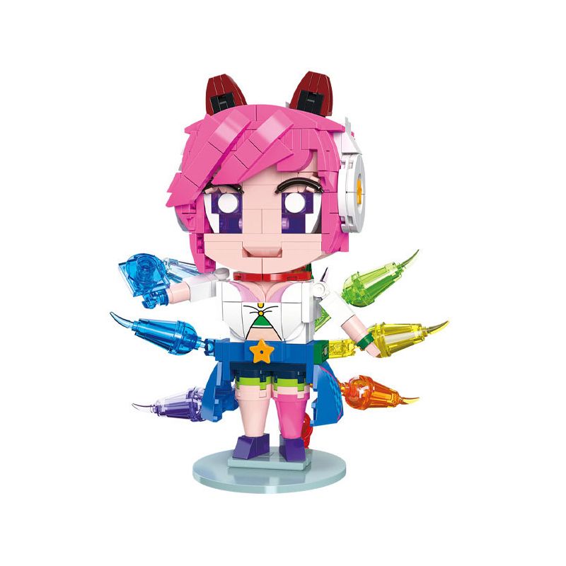 JIESTAR 87305-2 non  LIÊN MINH BIG HEAD NỮ THẦN TRÒ CHƠI ĐIỆN TỬ AHRI bộ đồ chơi xếp lắp ráp ghép mô hình Movie & Game Phim Và Trò Chơi 349 khối