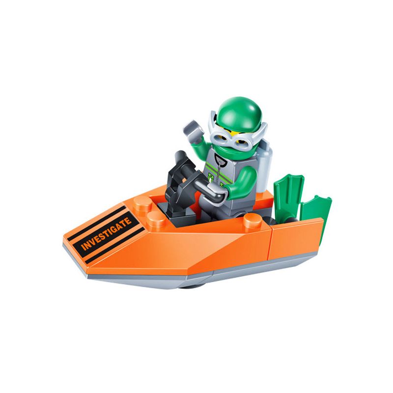 JIESTAR 24001 non  THUYỀN MÁY CỰC NHANH bộ đồ chơi xếp lắp ráp ghép mô hình City Thành Phố 24 khối