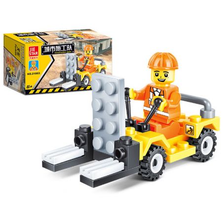 JIESTAR 21003 non  XE NÂNG bộ đồ chơi xếp lắp ráp ghép mô hình City Thành Phố 37 khối