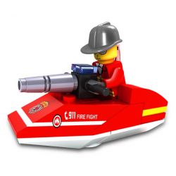 JIESTAR 22003 non  THUYỀN CỨU HỎA bộ đồ chơi xếp lắp ráp ghép mô hình City Thành Phố 23 khối