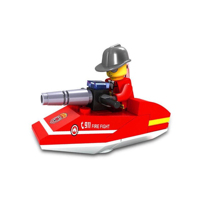 JIESTAR 22003 non  THUYỀN CỨU HỎA bộ đồ chơi xếp lắp ráp ghép mô hình City Thành Phố 23 khối