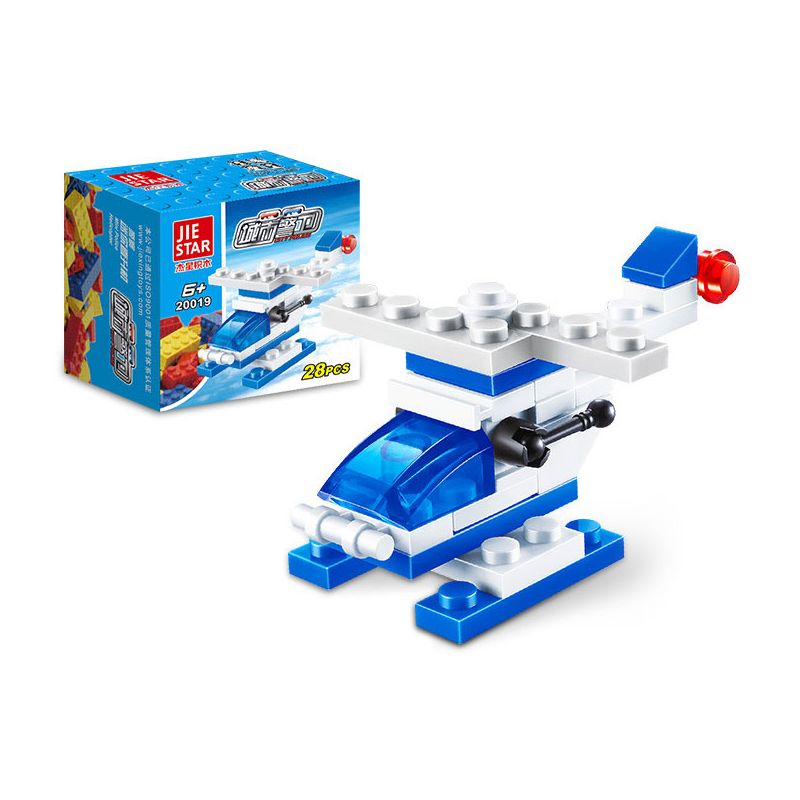 JIESTAR 20019 non  TRỰC THĂNG MINI CỦA CẢNH SÁT bộ đồ chơi xếp lắp ráp ghép mô hình City Thành Phố 38 khối