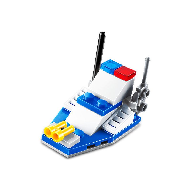 JIESTAR 20018 non  THUYỀN CẢNH SÁT MINI bộ đồ chơi xếp lắp ráp ghép mô hình City Thành Phố 22 khối