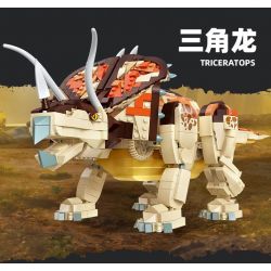 JIESTAR 92450 non  THẾ GIỚI KHỦNG LONG TRICERATOPS bộ đồ chơi xếp lắp ráp ghép mô hình 1215 khối
