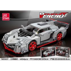 JIESTAR 92007 non  XE THỂ THAO LAMBORGHINI VENENO tỷ lệ 1:14 bộ đồ chơi xếp lắp ráp ghép mô hình Creator VENENE Sáng Tạo 1434 khối