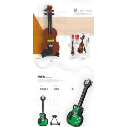 JIESTAR 87501 non  ĐÀN GUITAR ĐIỆN bộ đồ chơi xếp lắp ráp ghép mô hình Creator Sáng Tạo 215 khối