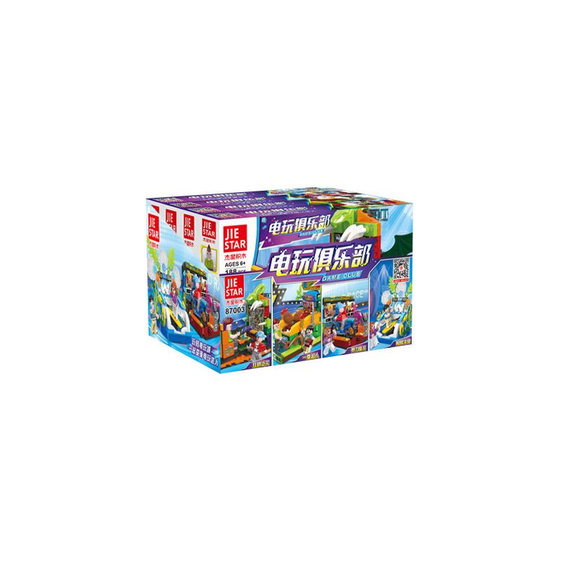 JIESTAR 87003 non  CÂU LẠC BỘ TRÒ CHƠI ĐIỆN TỬ 4 LOẠI bộ đồ chơi xếp lắp ráp ghép mô hình City Thành Phố 771 khối