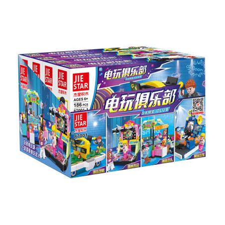 JIESTAR 87001 non  CÂU LẠC BỘ TRÒ CHƠI ĐIỆN TỬ 4 LOẠI bộ đồ chơi xếp lắp ráp ghép mô hình City Thành Phố 777 khối