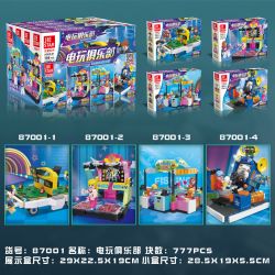 JIESTAR 87001 non  CÂU LẠC BỘ TRÒ CHƠI ĐIỆN TỬ 4 LOẠI bộ đồ chơi xếp lắp ráp ghép mô hình City Thành Phố 777 khối