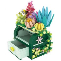 ZHEGAO 663004 non  RƯƠNG KHO BÁU MỌNG NƯỚC bộ đồ chơi xếp lắp ráp ghép mô hình Creator SUCCULENT BOX Sáng Tạo 867 khối