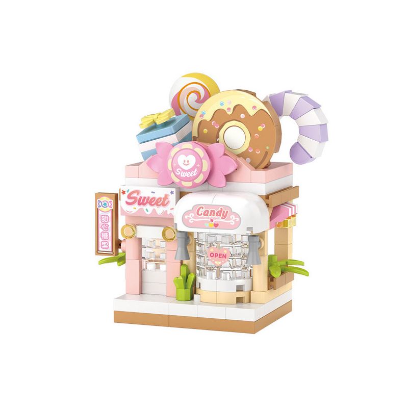 LOZ 8604 non  CỬA HÀNG KẸO bộ đồ chơi xếp lắp ráp ghép mô hình CANDY SHOP