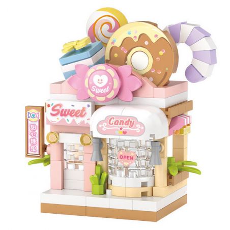 LOZ 8604 non  CỬA HÀNG KẸO bộ đồ chơi xếp lắp ráp ghép mô hình CANDY SHOP
