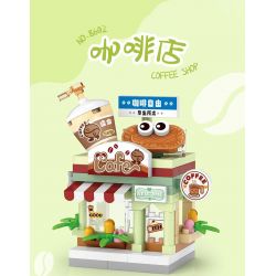 LOZ 8602 non  QUÁN CÀ PHÊ bộ đồ chơi xếp lắp ráp ghép mô hình COFFEE SHOP 120 khối