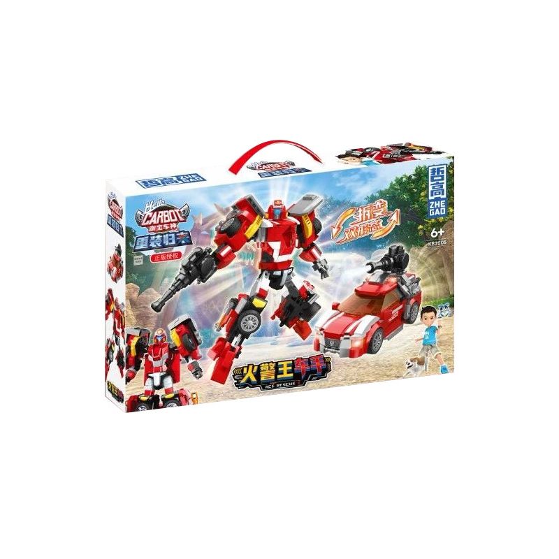 ZHEGAO KB2005 2005 non  THẦN XE KABAO LÁI VUA LỬA bộ đồ chơi xếp lắp ráp ghép mô hình Movie & Game HELLO CARBOT ACE RESCUE Phim Và Trò Chơi 452 khối