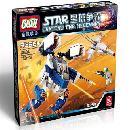 GUDI 8609 8609A Xếp hình kiểu  STAR WARS Hellfire Phi Thuyền Chiến đấu đỏ 1 Người gồm 2 hộp nhỏ 178 khối