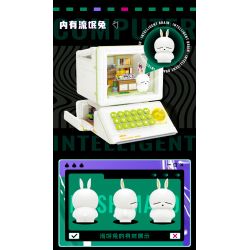 WEILE CHUANGXIANG 6009 non  MÁY TÍNH CỔ ĐIỂN THỎ ROGUE bộ đồ chơi xếp lắp ráp ghép mô hình MASHIMARO 1608 khối