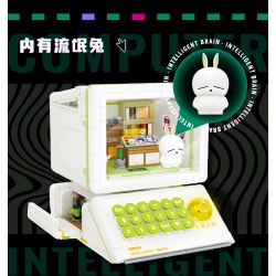 WEILE CHUANGXIANG 6009 non  MÁY TÍNH CỔ ĐIỂN THỎ ROGUE bộ đồ chơi xếp lắp ráp ghép mô hình MASHIMARO 1608 khối