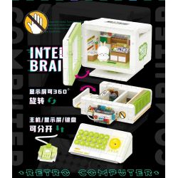 WEILE CHUANGXIANG 6009 non  MÁY TÍNH CỔ ĐIỂN THỎ ROGUE bộ đồ chơi xếp lắp ráp ghép mô hình MASHIMARO 1608 khối