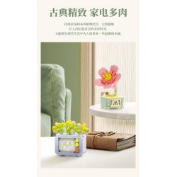 SEMBO 611071 non  CÁC LOÀI MỌNG NƯỚC DỄ THƯƠNG VÀ THÚ VỊ HOA HỒNG ĐỂ LẠI TIẾNG NÓI THIẾT BỊ GIA DỤNG KIỂU CỔ ĐIỂN bộ đồ chơi xếp lắp ráp ghép mô hình Creator Sáng Tạo 151 khối