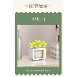 SEMBO 611071 non  CÁC LOÀI MỌNG NƯỚC DỄ THƯƠNG VÀ THÚ VỊ HOA HỒNG ĐỂ LẠI TIẾNG NÓI THIẾT BỊ GIA DỤNG KIỂU CỔ ĐIỂN bộ đồ chơi xếp lắp ráp ghép mô hình Creator Sáng Tạo 151 khối