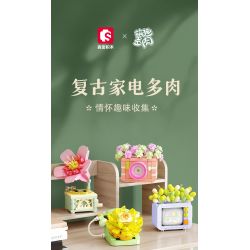 SEMBO 611069 non  DỄ THƯƠNG VÀ MỌNG NƯỚC ĐIỆN THOẠI YULIAN ĐỒ GIA DỤNG CỔ ĐIỂN bộ đồ chơi xếp lắp ráp ghép mô hình Creator Sáng Tạo 141 khối