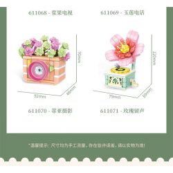 SEMBO 611068 non  DỄ THƯƠNG VÀ MỌNG NƯỚC BERRY TV ĐỒ GIA DỤNG CỔ ĐIỂN bộ đồ chơi xếp lắp ráp ghép mô hình Creator Sáng Tạo 179 khối