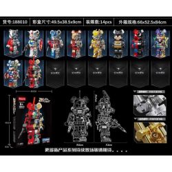 WANGAO 188010 non  GẤU CƠ ZAKU 400% bộ đồ chơi xếp lắp ráp ghép mô hình BEAR ROBOT