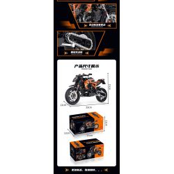 DOUBLE HEIGHT 60501 non  MÔ TÔ HẠNG NẶNG KTM SUPERDUKE 1290R tỷ lệ 1:8 bộ đồ chơi xếp lắp ráp ghép mô hình  Kỹ Thuật Công Nghệ Cao Mô Hình Phương Tiện 579 khối