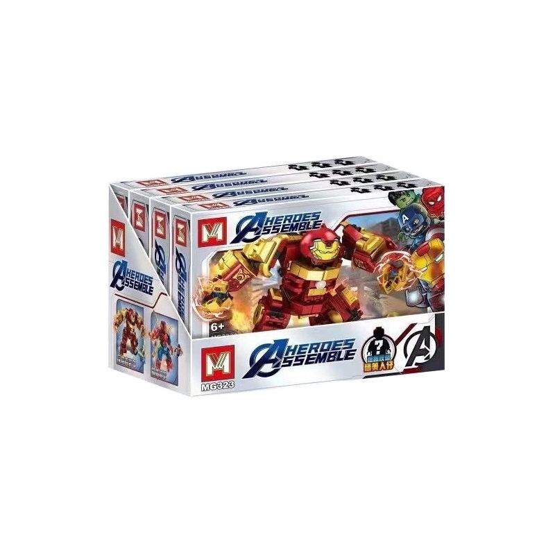 MG 323 non  4 LOẠI MECHA ÁO GIÁP HULKBUSTER NHỆN VÀ MỸ bộ đồ chơi xếp lắp ráp ghép mô hình Super Heroes Siêu Nhân Anh Hùng 1261 khối